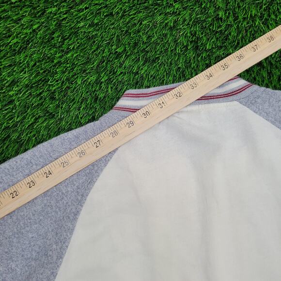 Spalding Zip Sweatshirt M/L 23x26 Cropped Two-Tone Striped - Picture 2 of 15